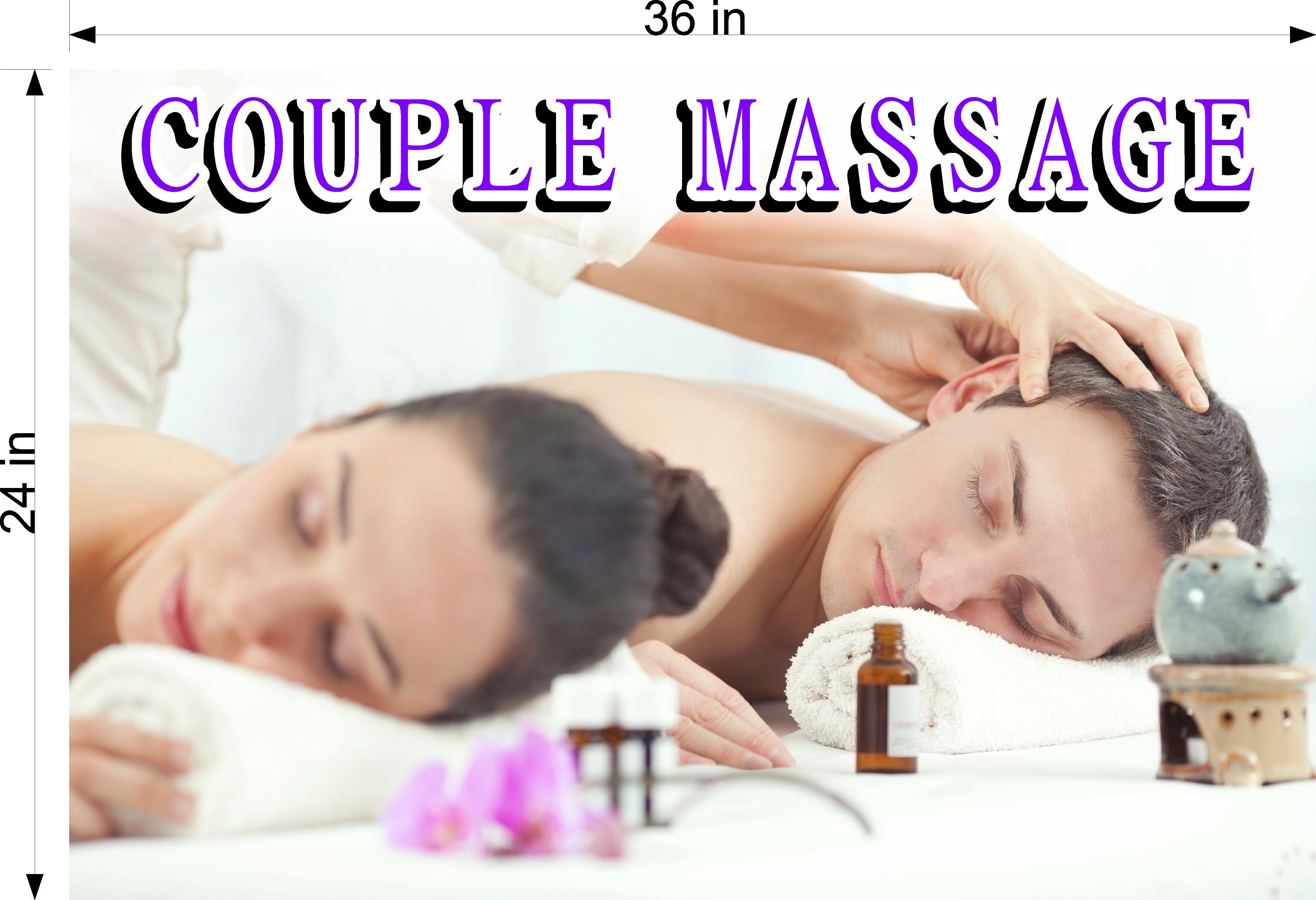 Massage 09 Wallpaper Poster Decal with Adhesive Backing Wall Sticker Decor Indoors Interior Sign Horizontal