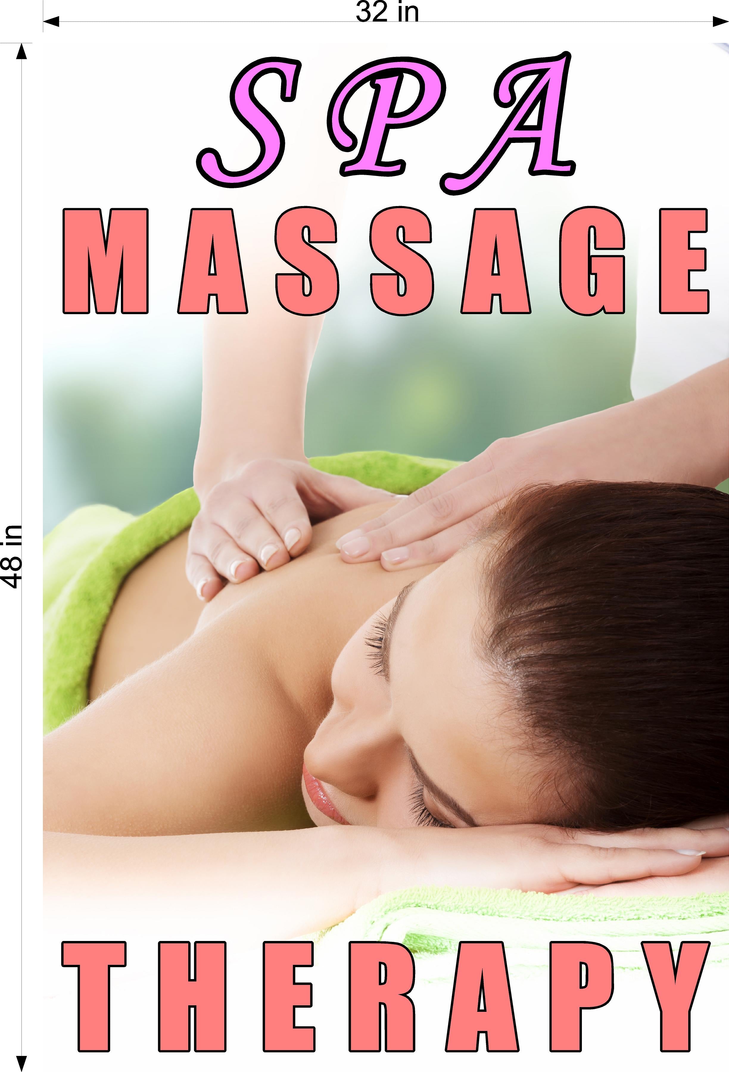 Massage 08 Photo-Realistic Paper Poster Interior Inside Wall Window Non-Laminated Sign Therapy Back Body Foot Vertical