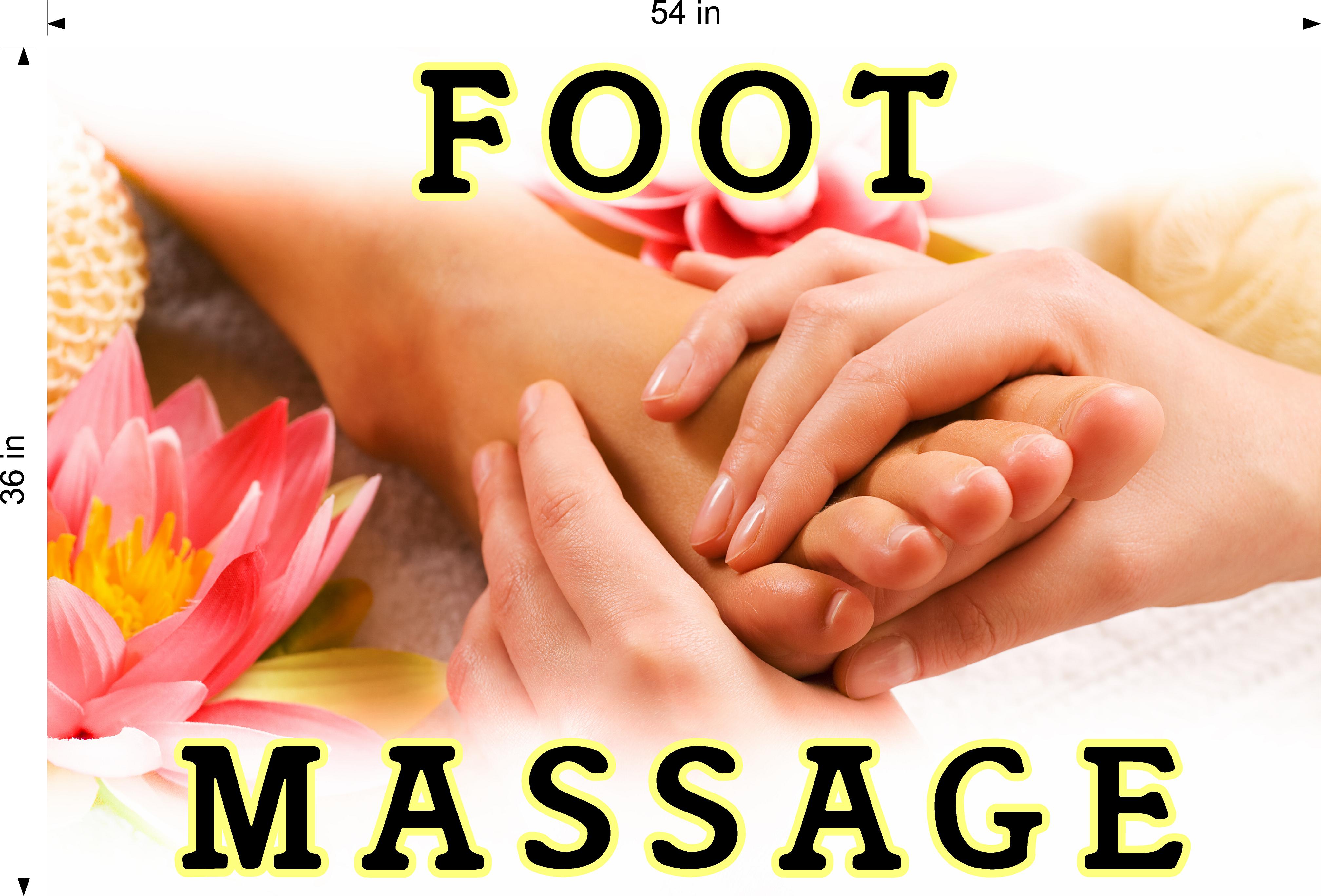 Massage 04 Photo-Realistic Paper Poster Interior Inside Wall Window Non-Laminated Sign Therapy Back Body Foot Horizontal