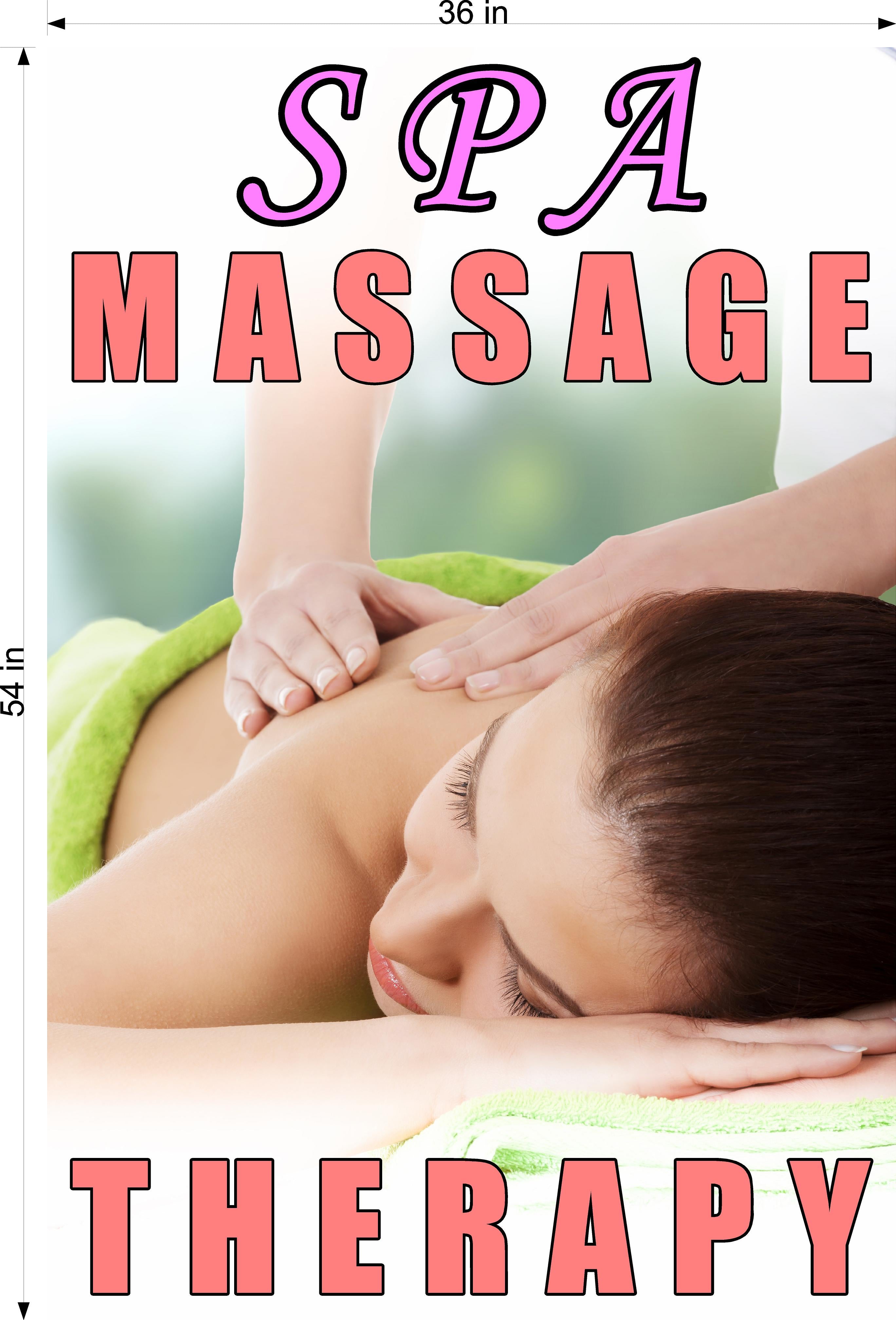 Massage 08 Photo-Realistic Paper Poster Interior Inside Wall Window Non-Laminated Sign Therapy Back Body Foot Vertical