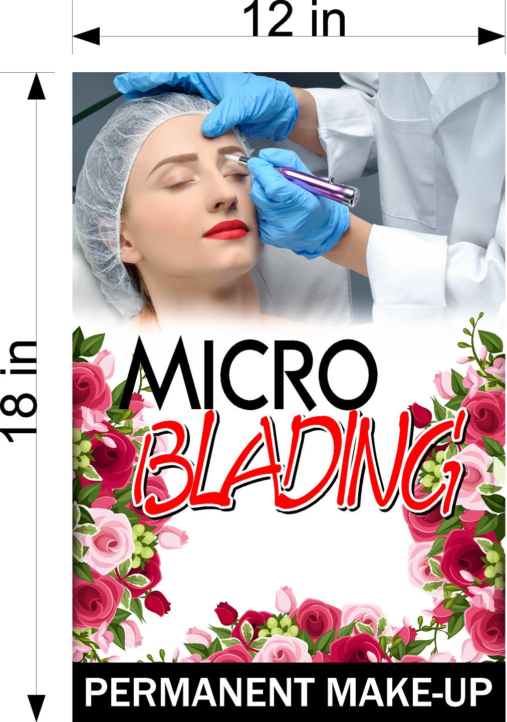 Microblading 12 Wallpaper Fabric Poster with Adhesive Backing Wall Interior Services Permanent Makeup Tattoo Vertical