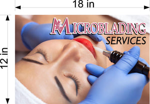Microblading 18 Wallpaper Fabric Poster with Adhesive Backing Wall Interior Services Permanent Makeup Tattoo Horizontal