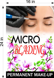 Microblading 11 Perforated Mesh One Way Vision See-Through Window Vinyl Salon Services Permanent Make-Up Vertical