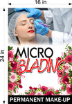 Microblading 12 Perforated Mesh One Way Vision See-Through Window Vinyl Salon Services Permanent Makeup Tattoo Vertical