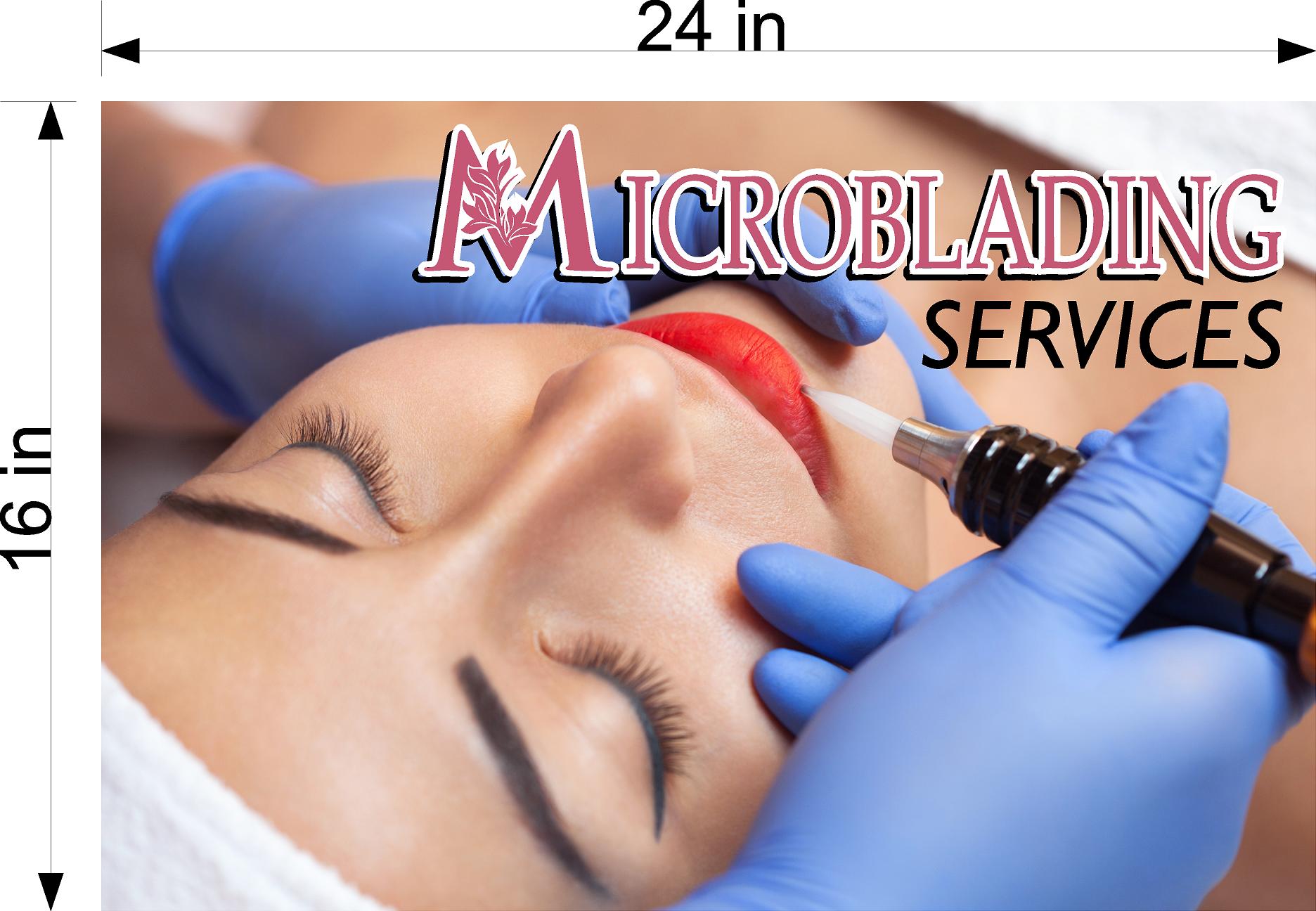 Microblading 18 Perforated Mesh One Way Vision See-Through Window Vinyl Salon Services Permanent Makeup Tattoo Horizontal