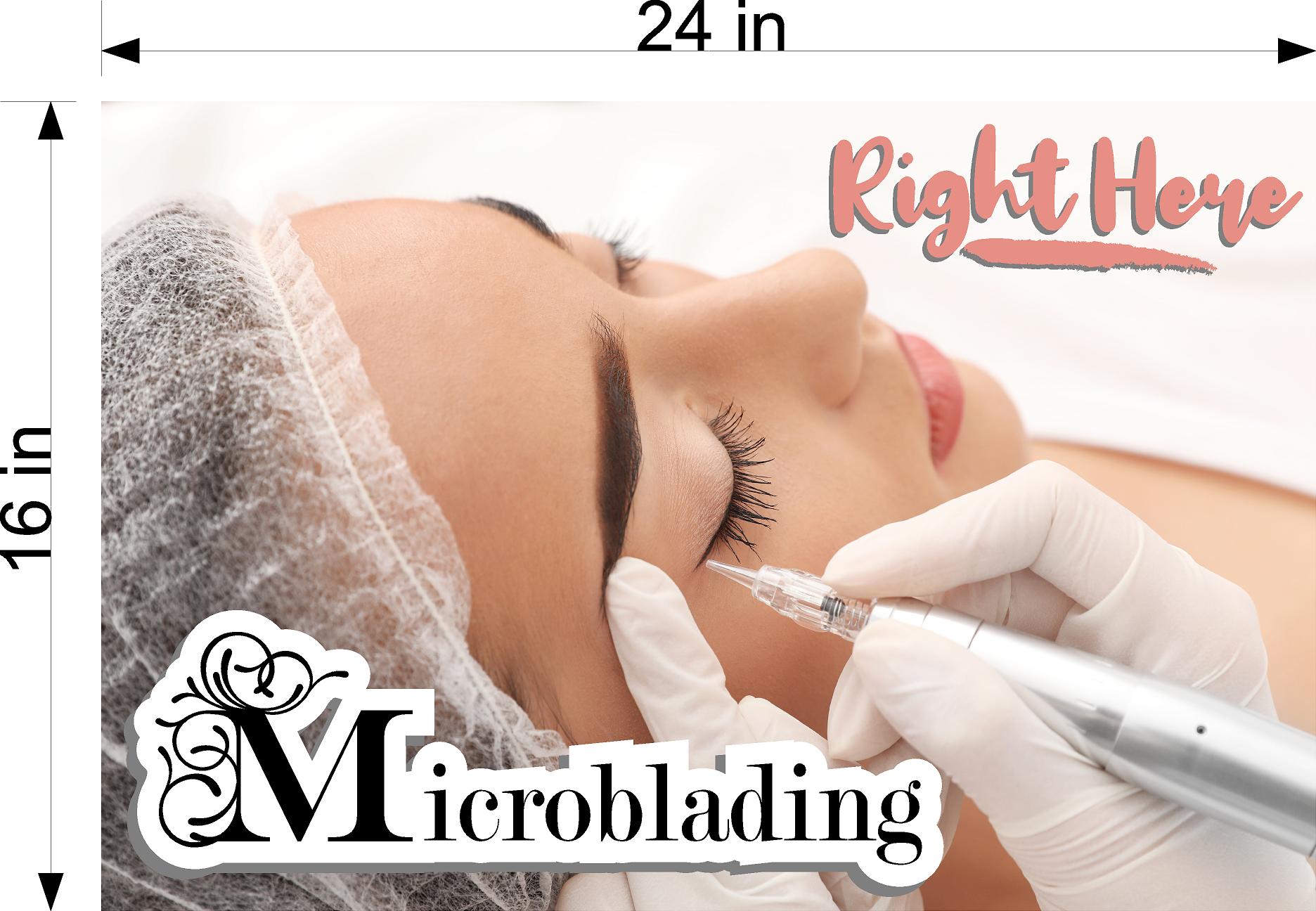 Microblading 19 Perforated Mesh One Way Vision See-Through Window Vinyl Salon Services Permanent Makeup Tattoo Horizontal