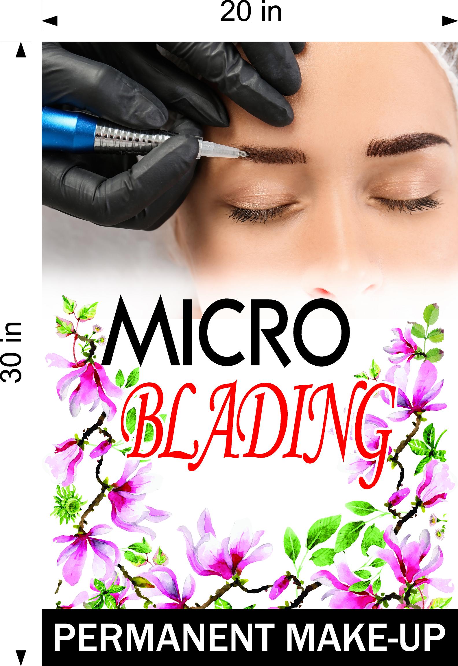 Microblading 11 Perforated Mesh One Way Vision See-Through Window Vinyl Salon Services Permanent Make-Up Vertical