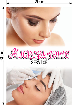 Microblading 13 Wallpaper Fabric Poster with Adhesive Backing Wall Interior Services Permanent Makeup Tattoo Vertical