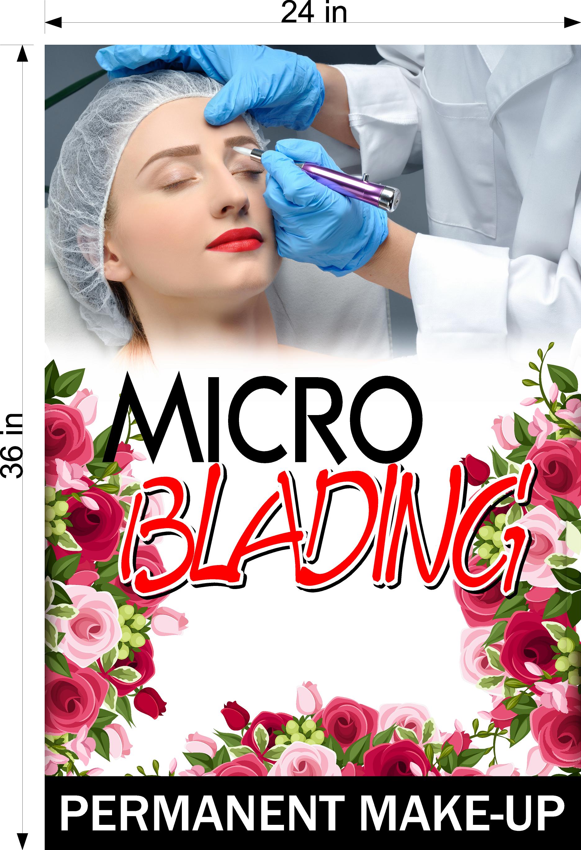 Microblading 12 Perforated Mesh One Way Vision See-Through Window Vinyl Salon Services Permanent Makeup Tattoo Vertical