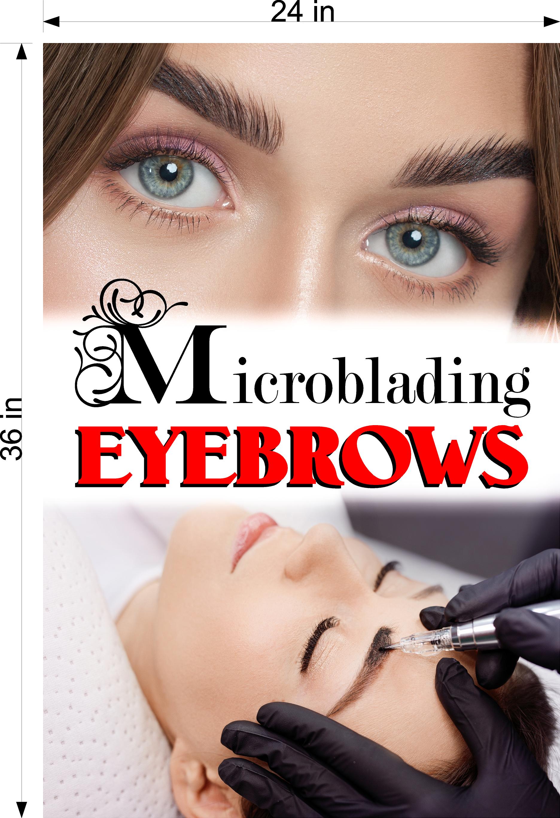 Microblading 16 Perforated Mesh One Way Vision See-Through Window Vinyl Salon Services Permanent Makeup Tattoo Vertical
