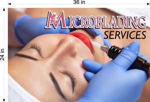 Microblading 18 Perforated Mesh One Way Vision See-Through Window Vinyl Salon Services Permanent Makeup Tattoo Horizontal