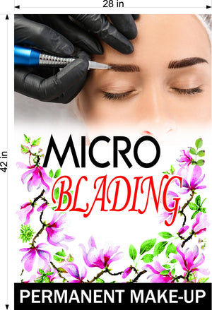 Microblading 11 Perforated Mesh One Way Vision See-Through Window Vinyl Salon Services Permanent Make-Up Vertical