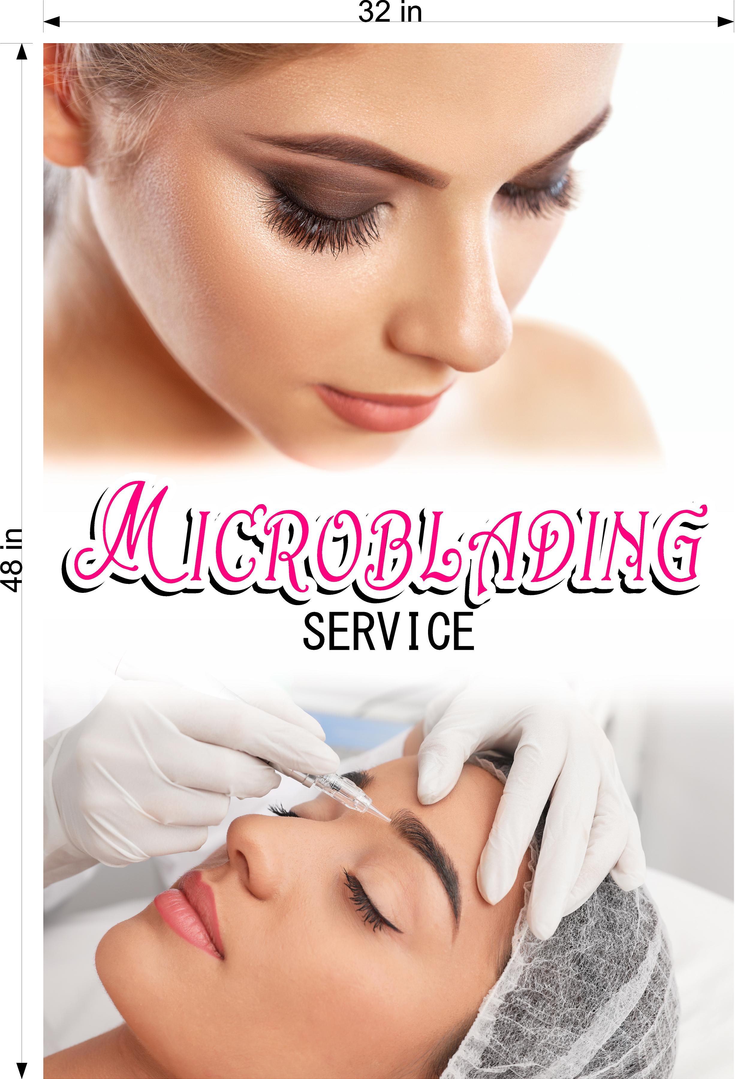 Microblading 13 Perforated Mesh One Way Vision See-Through Window Vinyl Salon Services Permanent Makeup Tattoo Vertical
