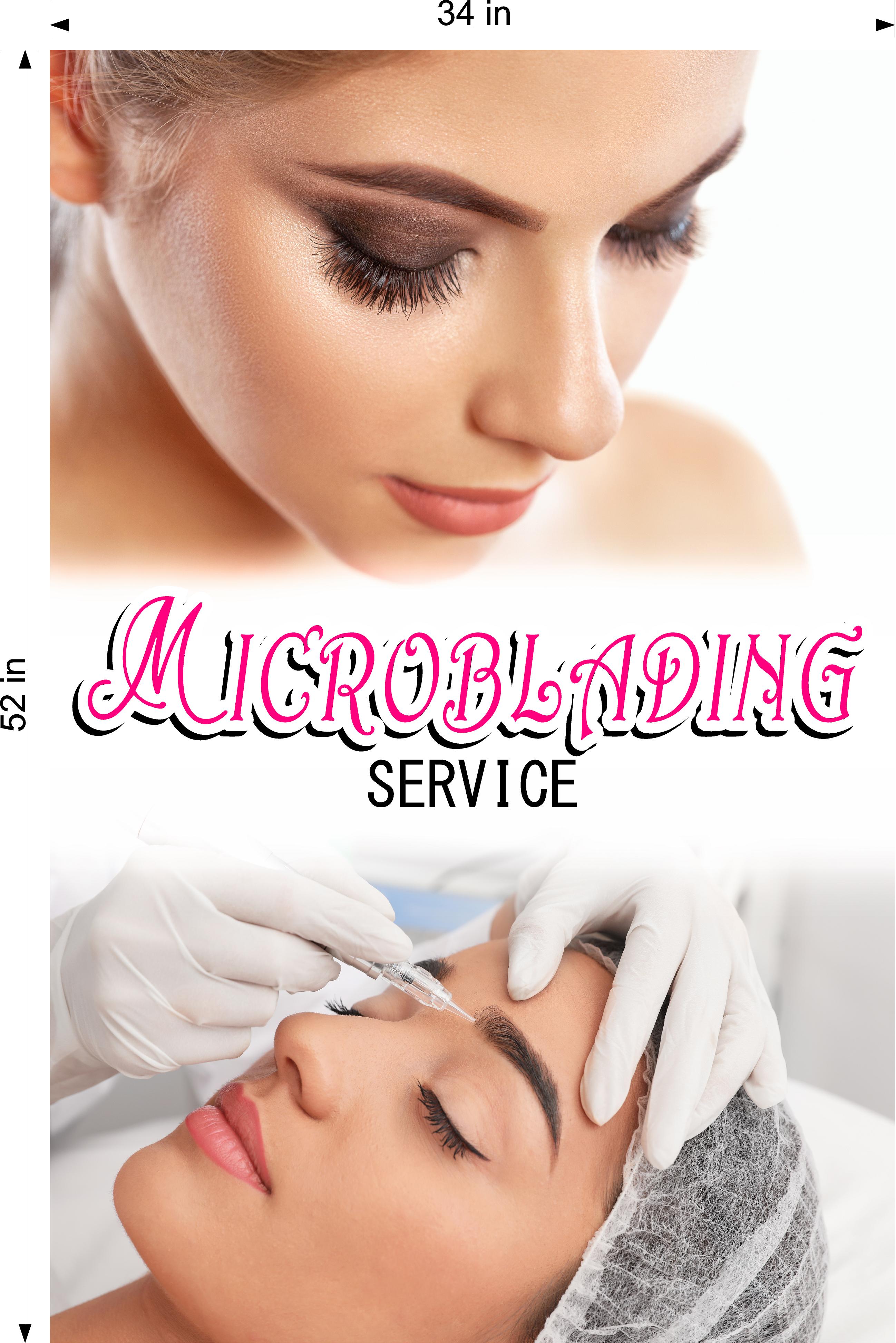 Microblading 13 Wallpaper Fabric Poster with Adhesive Backing Wall Interior Services Permanent Makeup Tattoo Vertical