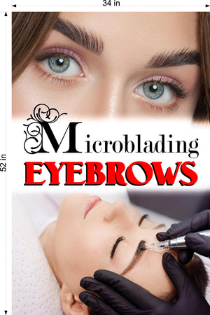 Microblading 16 Wallpaper Fabric Poster with Adhesive Backing Wall Interior Services Permanent Makeup Tattoo Vertical