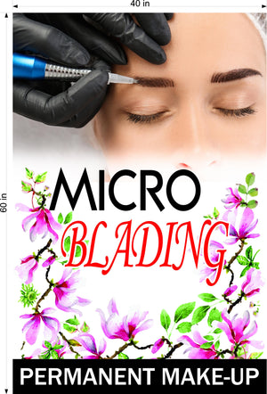 Microblading 11 Perforated Mesh One Way Vision See-Through Window Vinyl Salon Services Permanent Make-Up Vertical