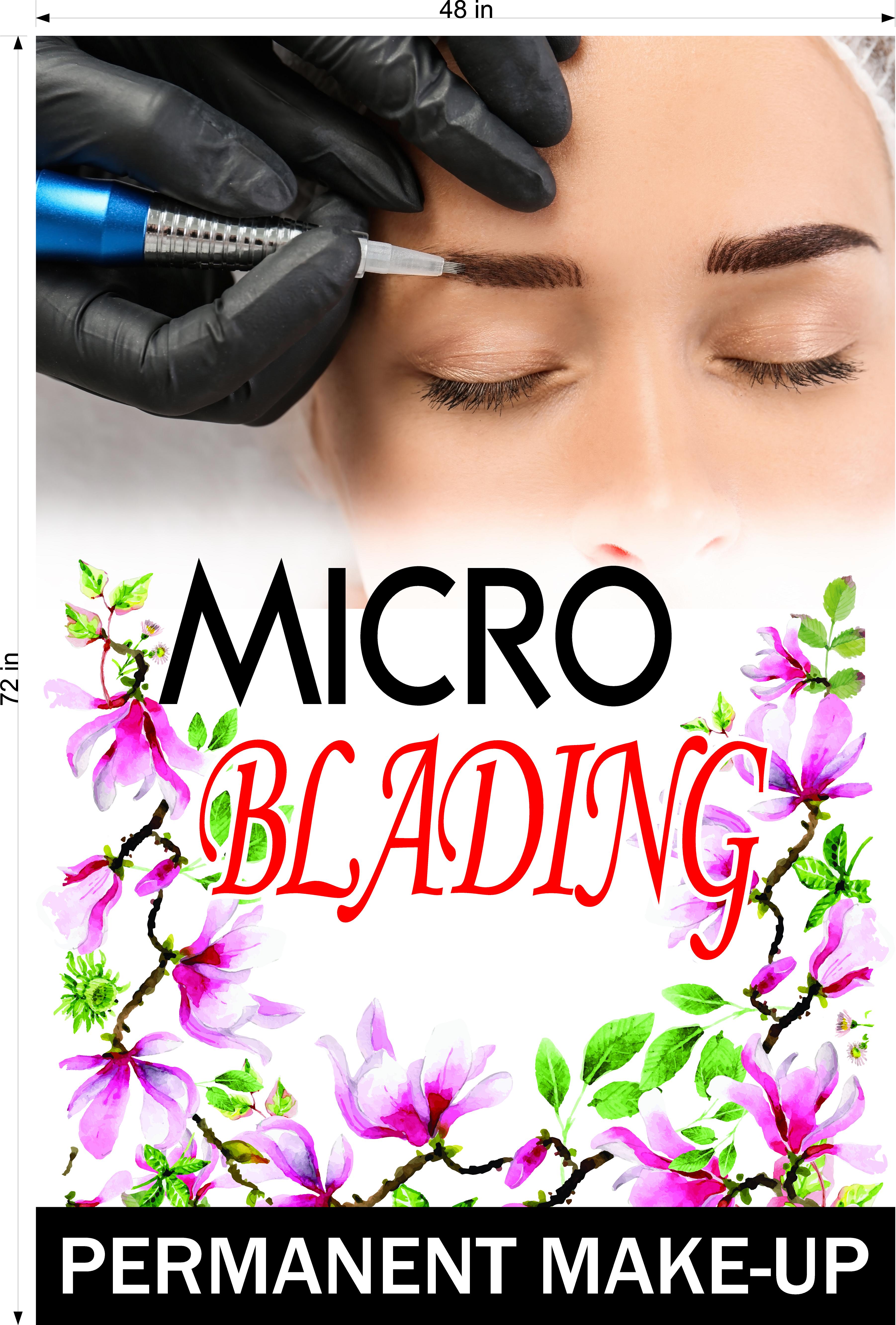Microblading 11 Perforated Mesh One Way Vision See-Through Window Vinyl Salon Services Permanent Make-Up Vertical
