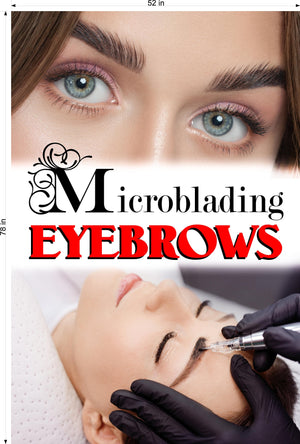 Microblading 16 Perforated Mesh One Way Vision See-Through Window Vinyl Salon Services Permanent Makeup Tattoo Vertical