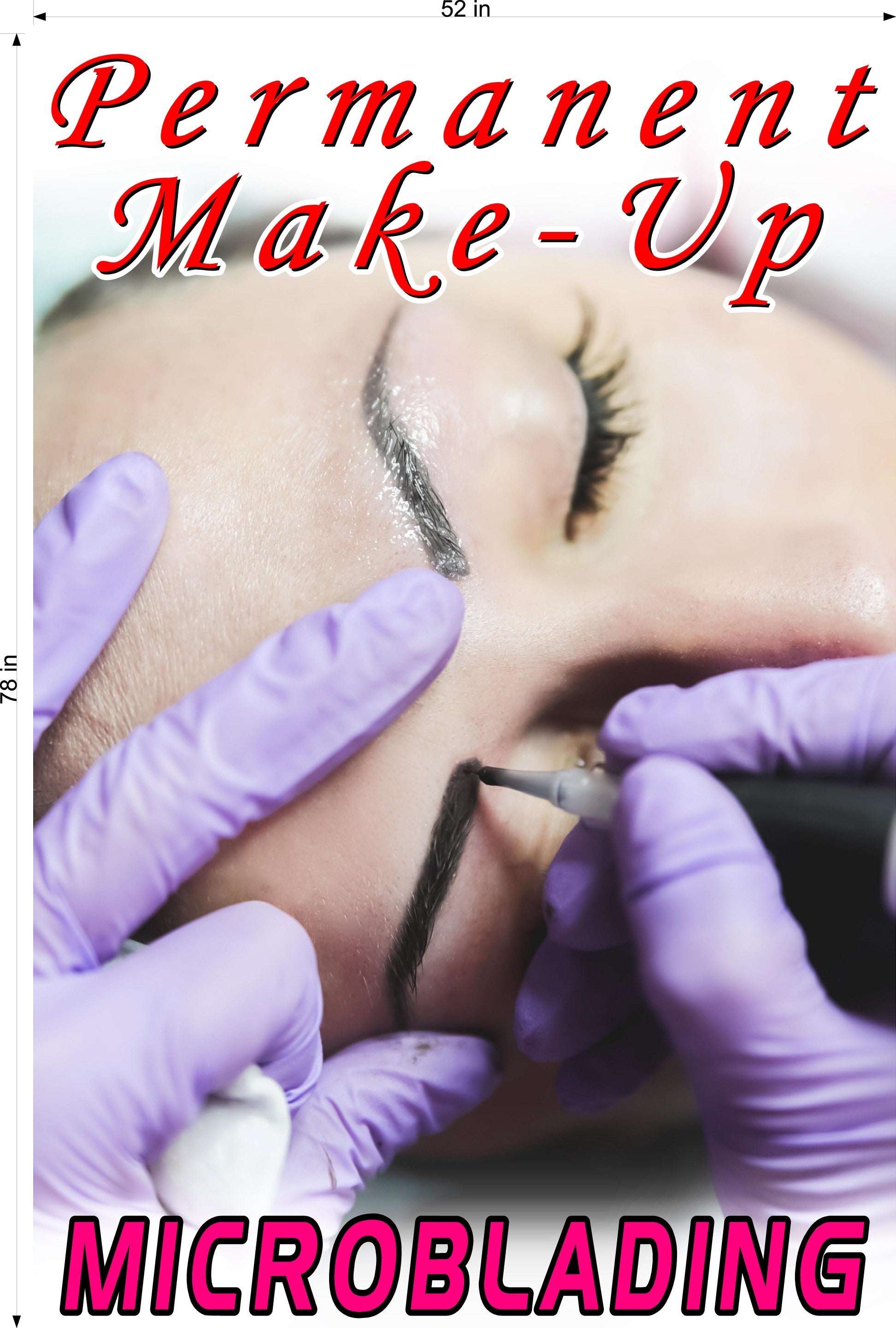 Microblading 05 Perforated Mesh One Way Vision See-Through Window Vinyl Salon Permanent Make-Up Vertical