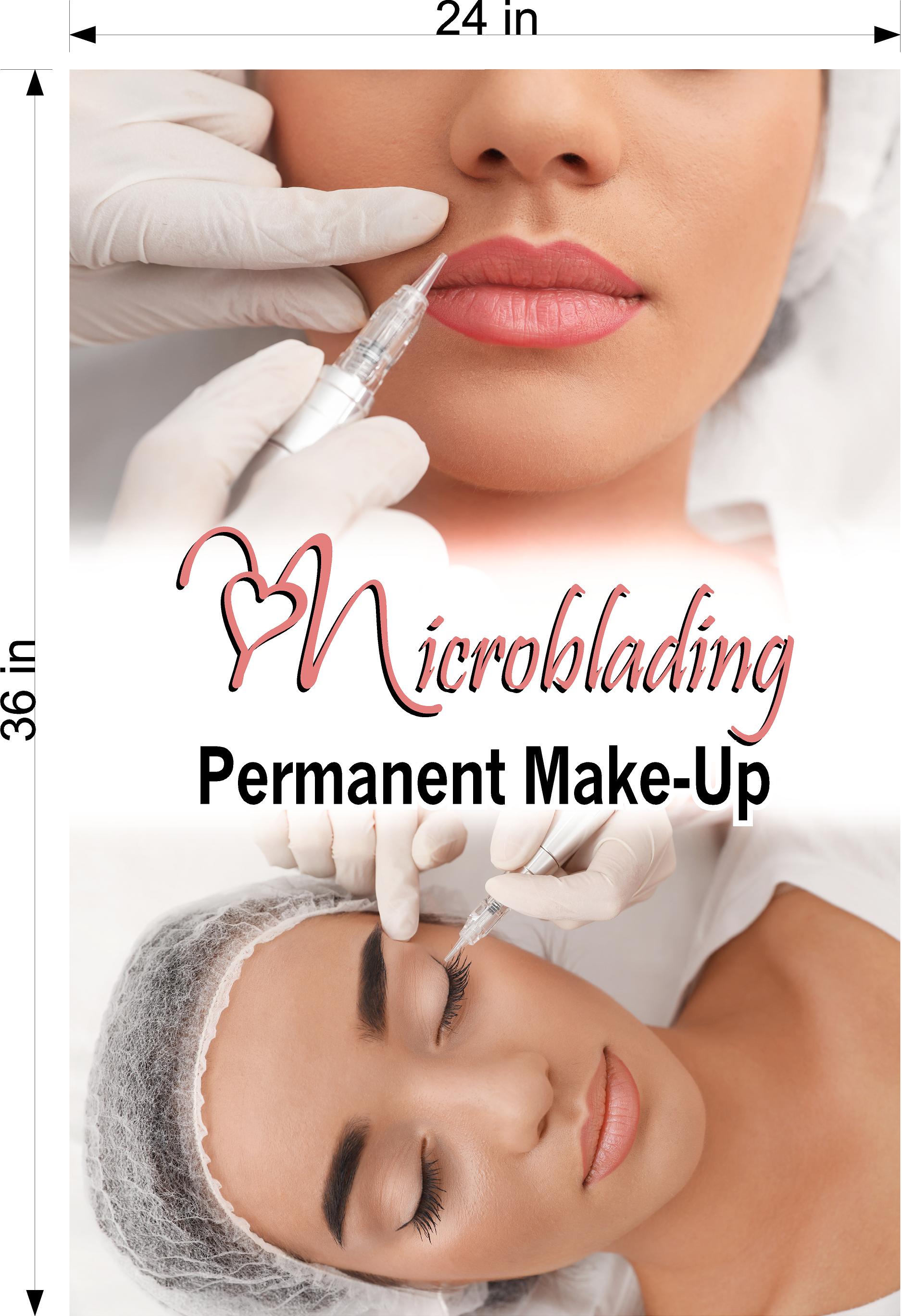 Microblading 15 Perforated Mesh One Way Vision See-Through Window Vinyl Salon Services Permanent Makeup Vertical