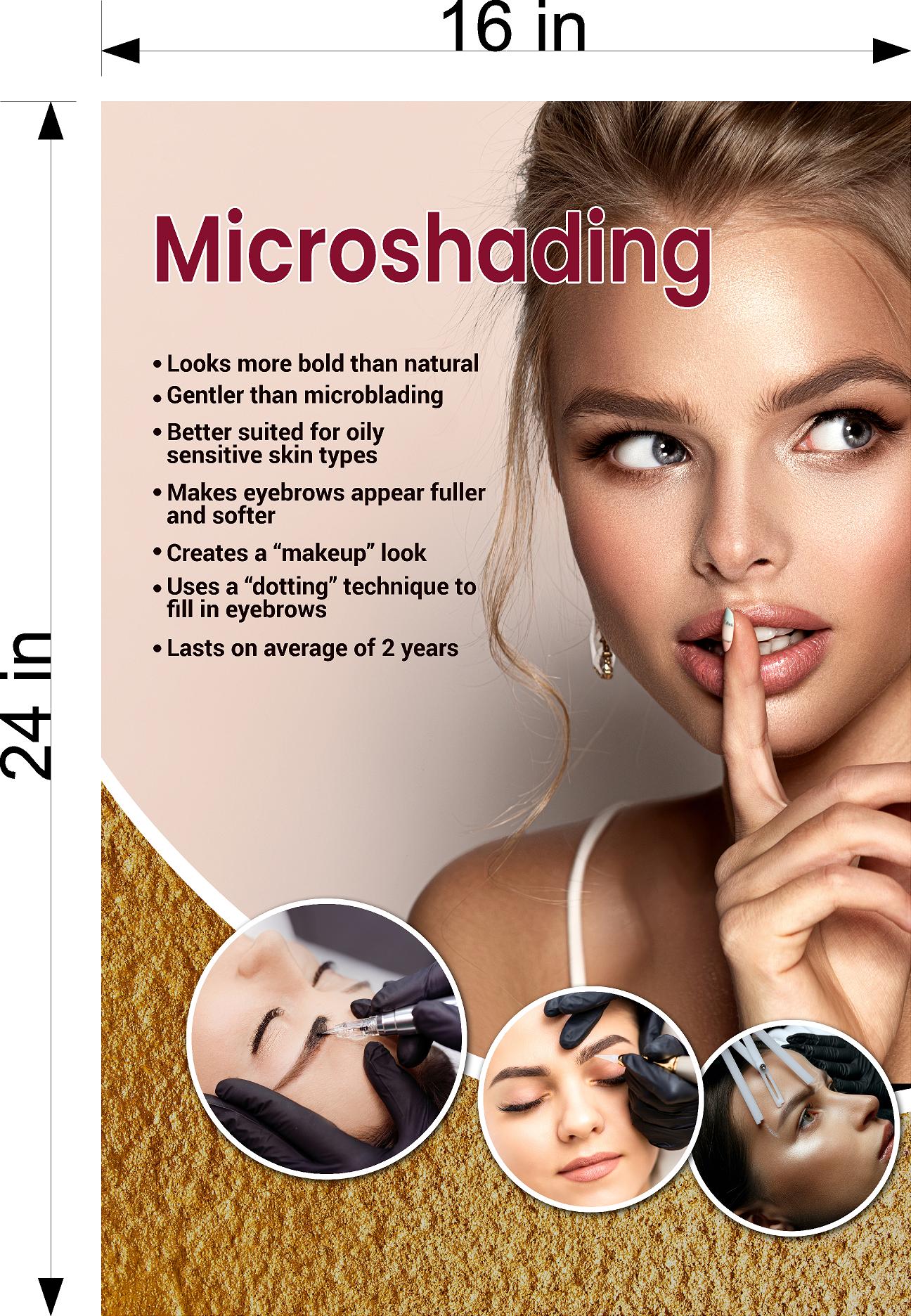 Microshading 05 Perforated Mesh One Way Vision See-Through Window Vinyl Salon Services Makeup Vertical