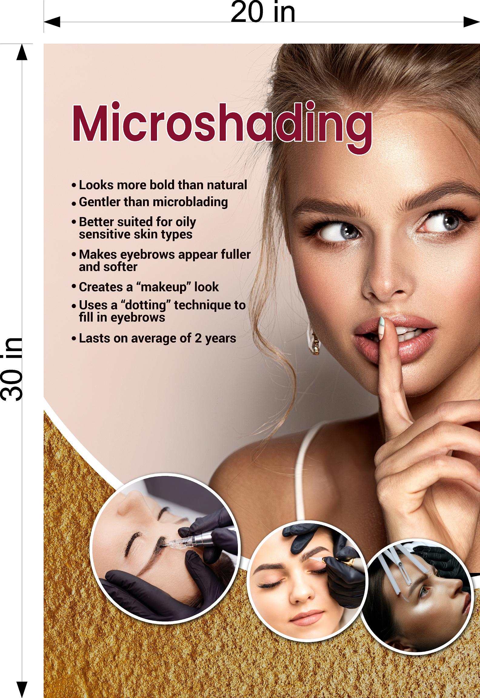 Microshading 05 Perforated Mesh One Way Vision See-Through Window Vinyl Salon Services Makeup Vertical