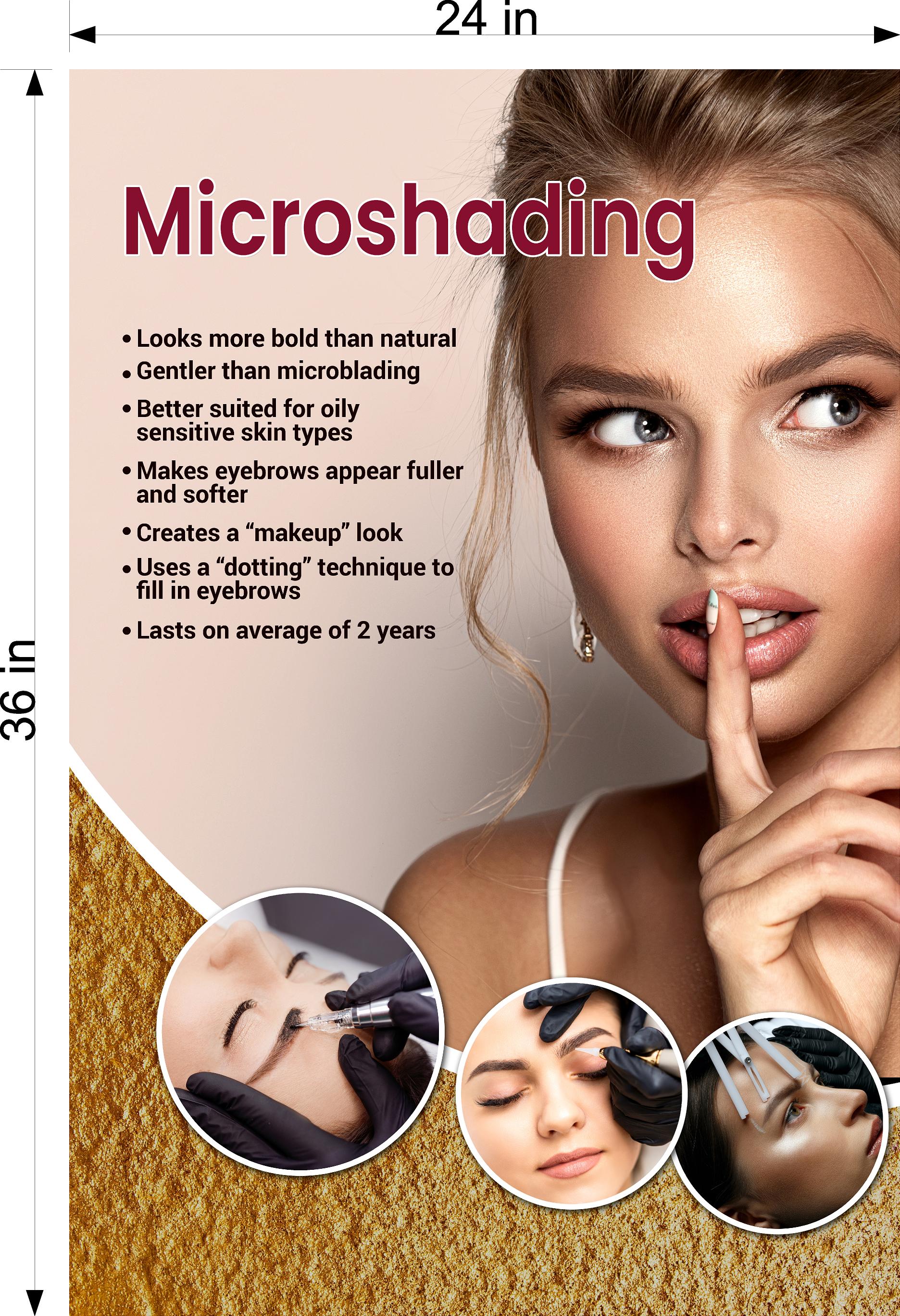 Microshading 05 Perforated Mesh One Way Vision See-Through Window Vinyl Salon Services Makeup Vertical
