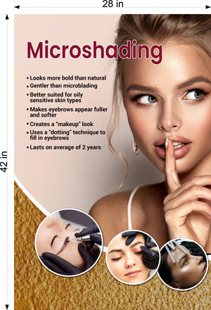 Microshading 05 Perforated Mesh One Way Vision See-Through Window Vinyl Salon Services Makeup Vertical