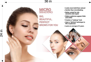 Microshading 10 Perforated Mesh One Way Vision See-Through Window Vinyl Salon Services Makeup Horizontal