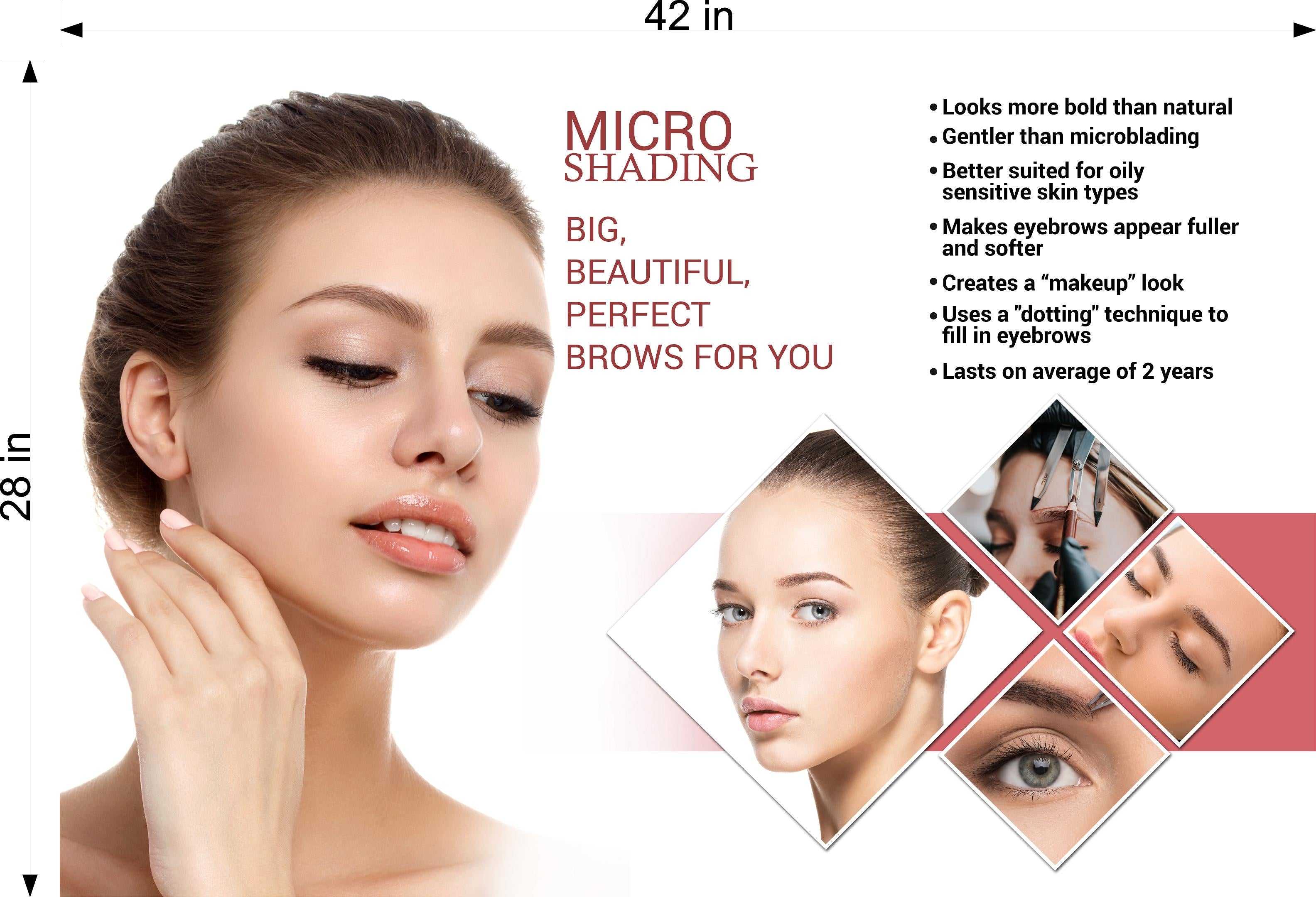 Microshading 10 Perforated Mesh One Way Vision See-Through Window Vinyl Salon Services Makeup Horizontal