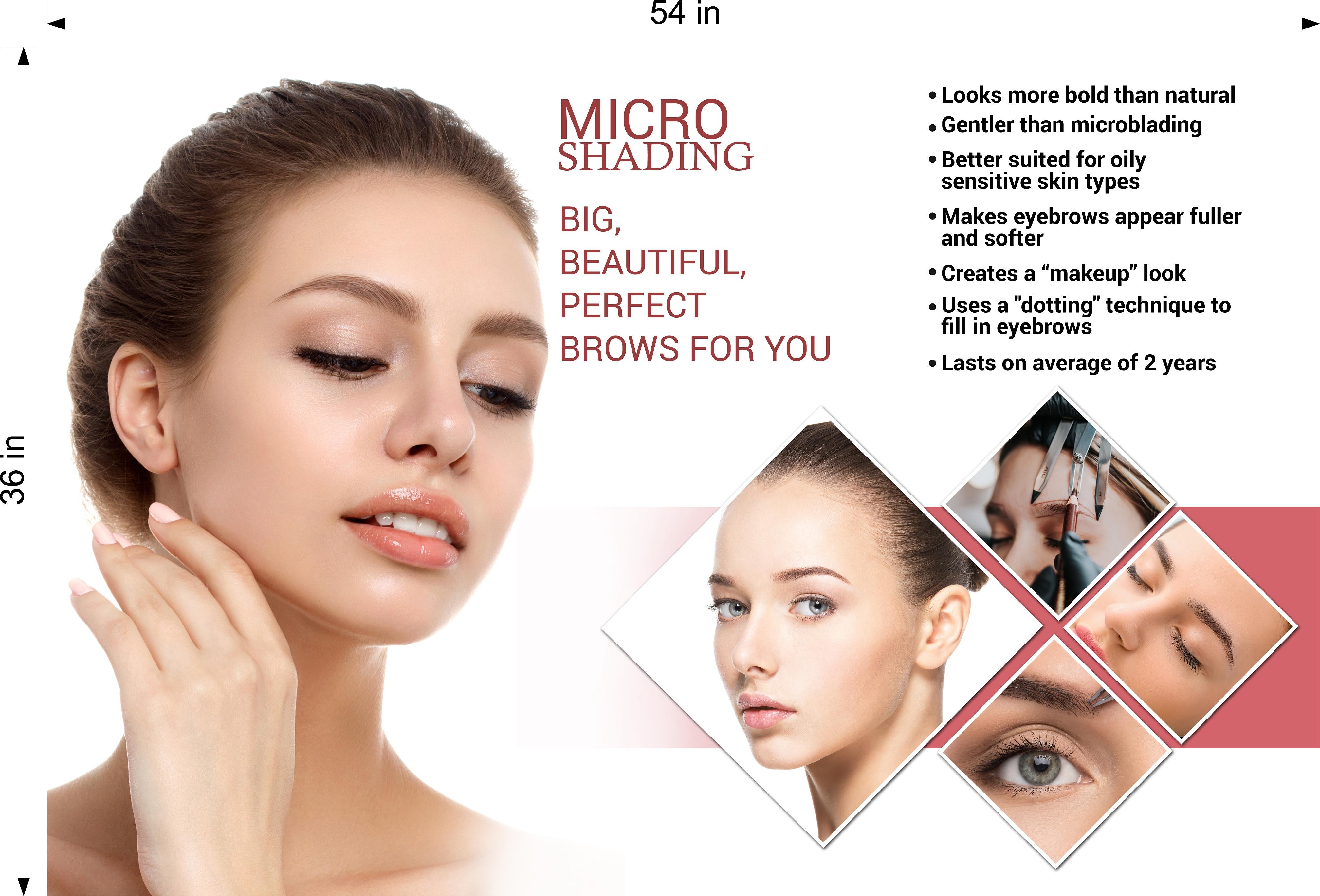 Microshading 10 Perforated Mesh One Way Vision See-Through Window Vinyl Salon Services Makeup Horizontal