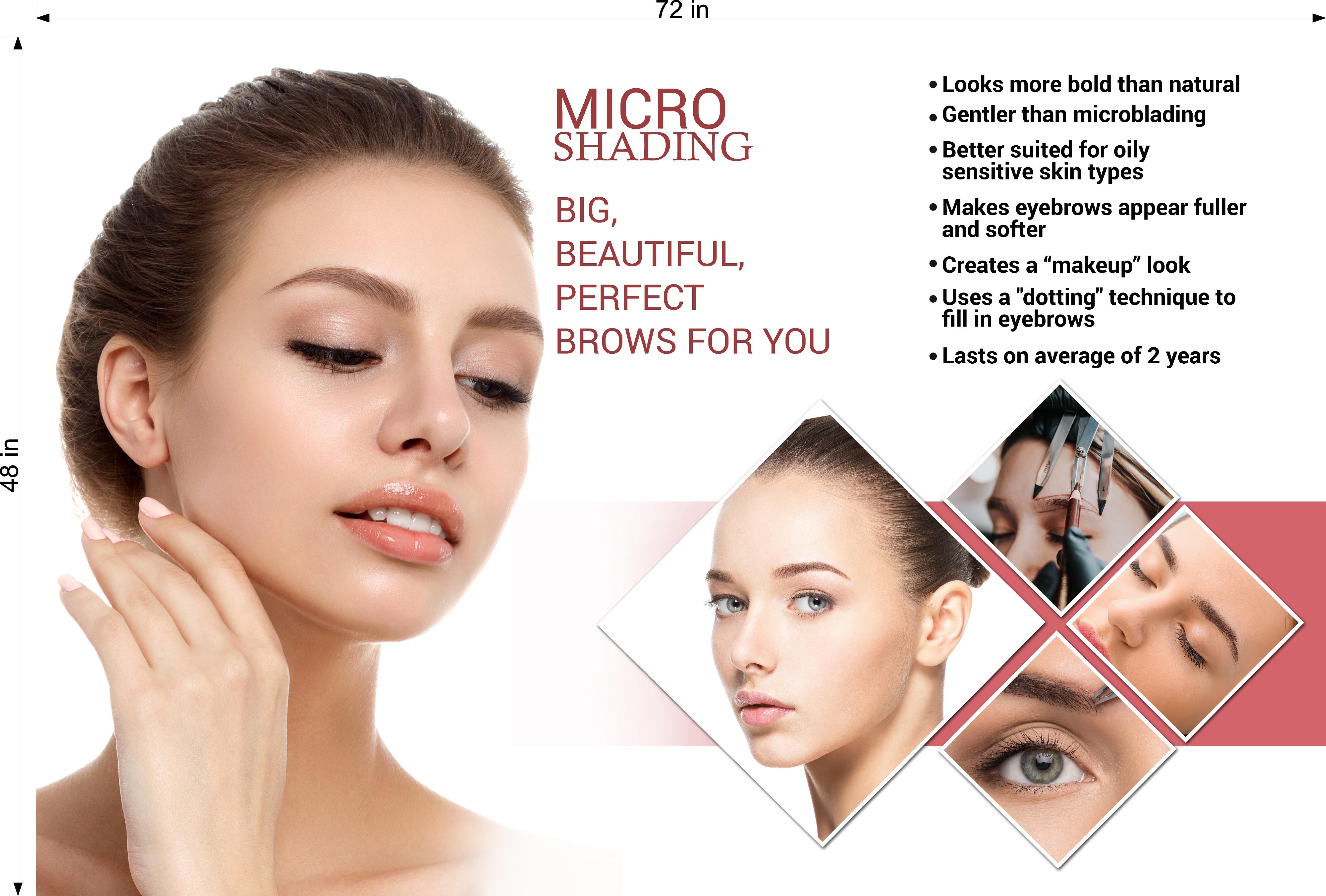 Microshading 10 Photo-Realistic Paper Poster Non-Laminated Services Semi-permanent Make-Up shading Eyebrows Horizontal