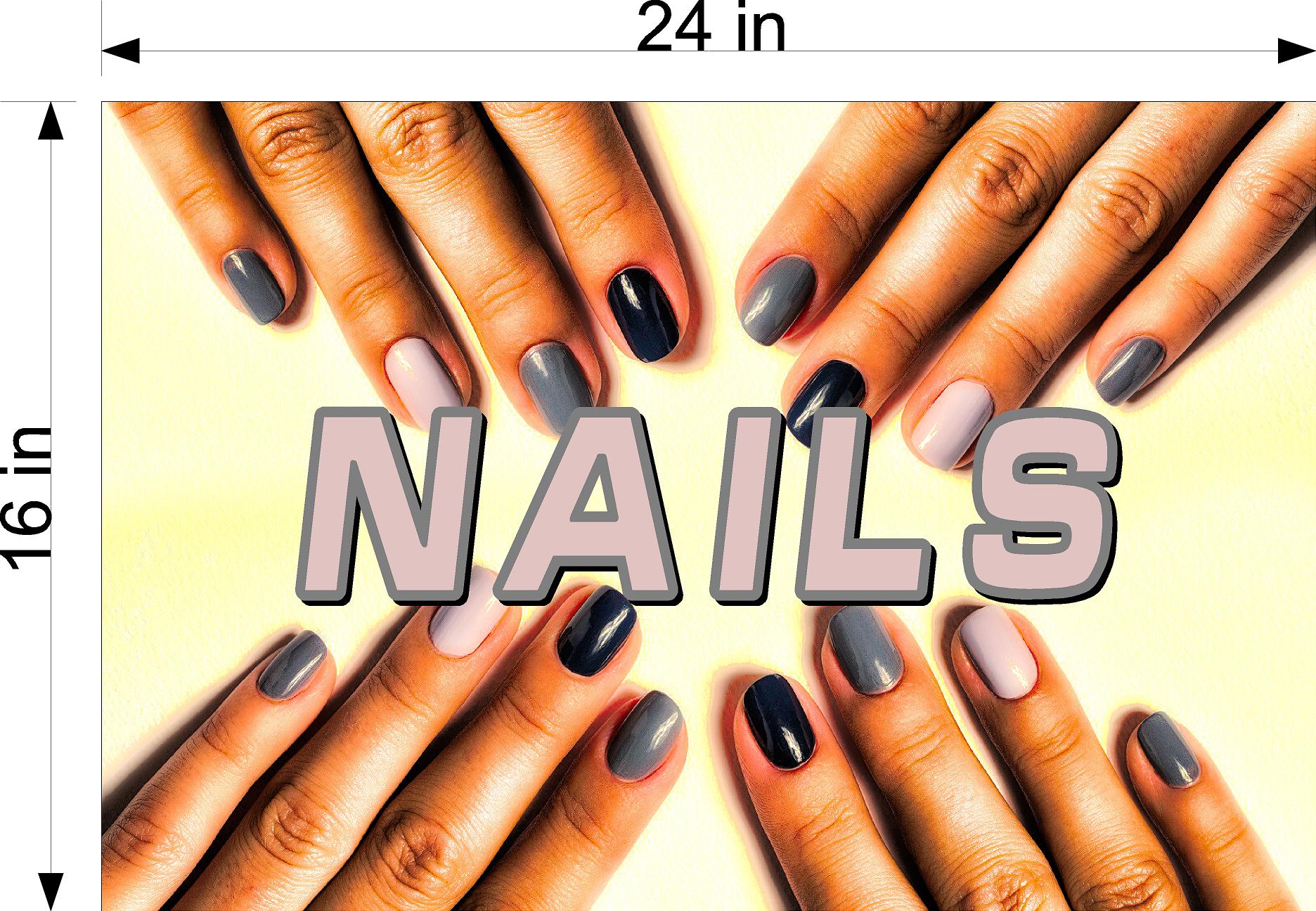 Nails 12 Wallpaper Poster Decal with Adhesive Backing Wall Sticker Decor Indoors Interior Sign Horizontal
