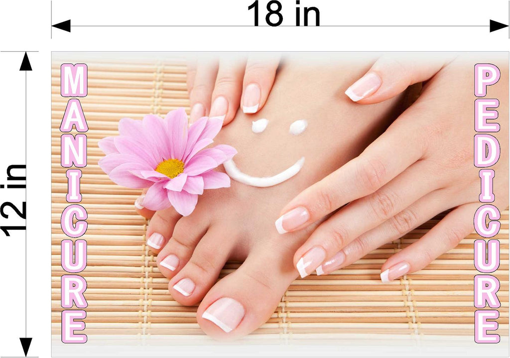 Pedicure & Manicure 01 Wallpaper Poster Decal with Adhesive Backing Wall Sticker Decor Indoors Interior Sign Horizontal