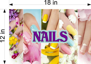 Nails 08 Wallpaper Poster Decal with Adhesive Backing Wall Sticker Decor Indoors Interior Sign Horizontal