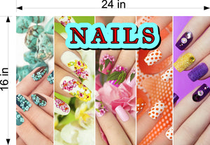 Nails 06 Wallpaper Poster Decal with Adhesive Backing Wall Sticker Decor Indoors Interior Sign Horizontal