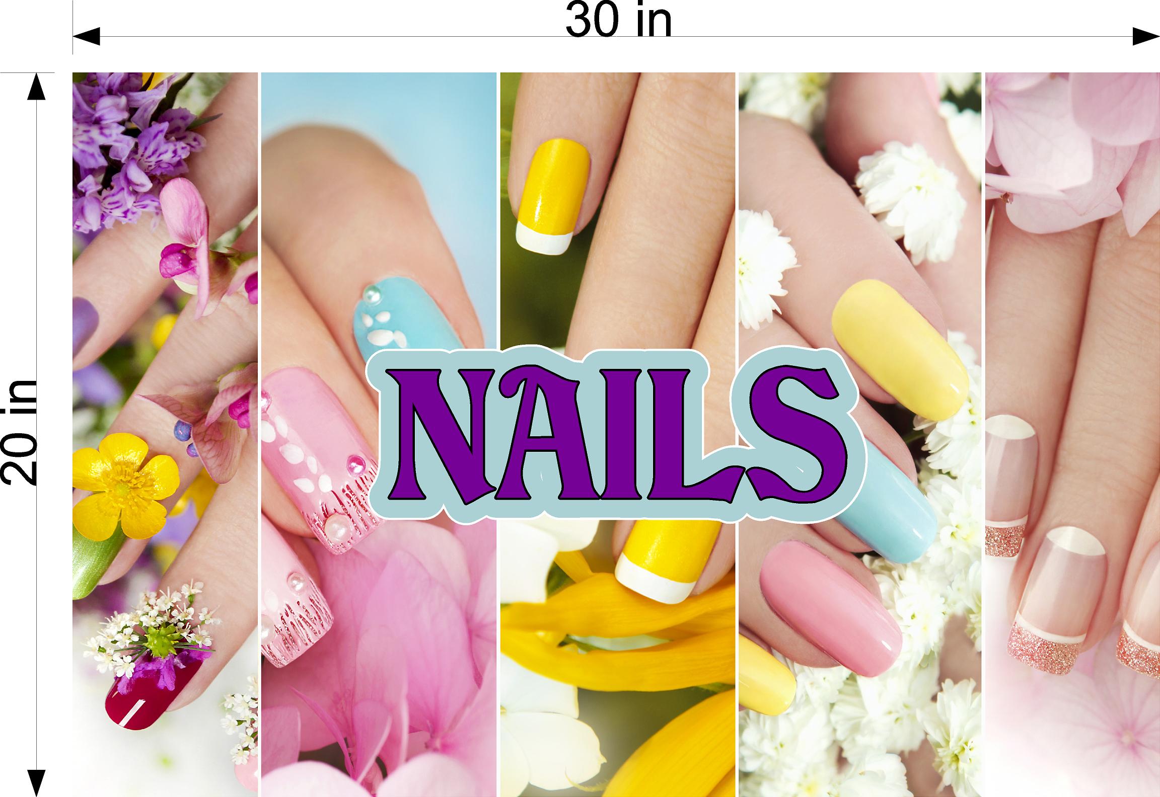 Nails 08 Wallpaper Poster Decal with Adhesive Backing Wall Sticker Decor Indoors Interior Sign Horizontal