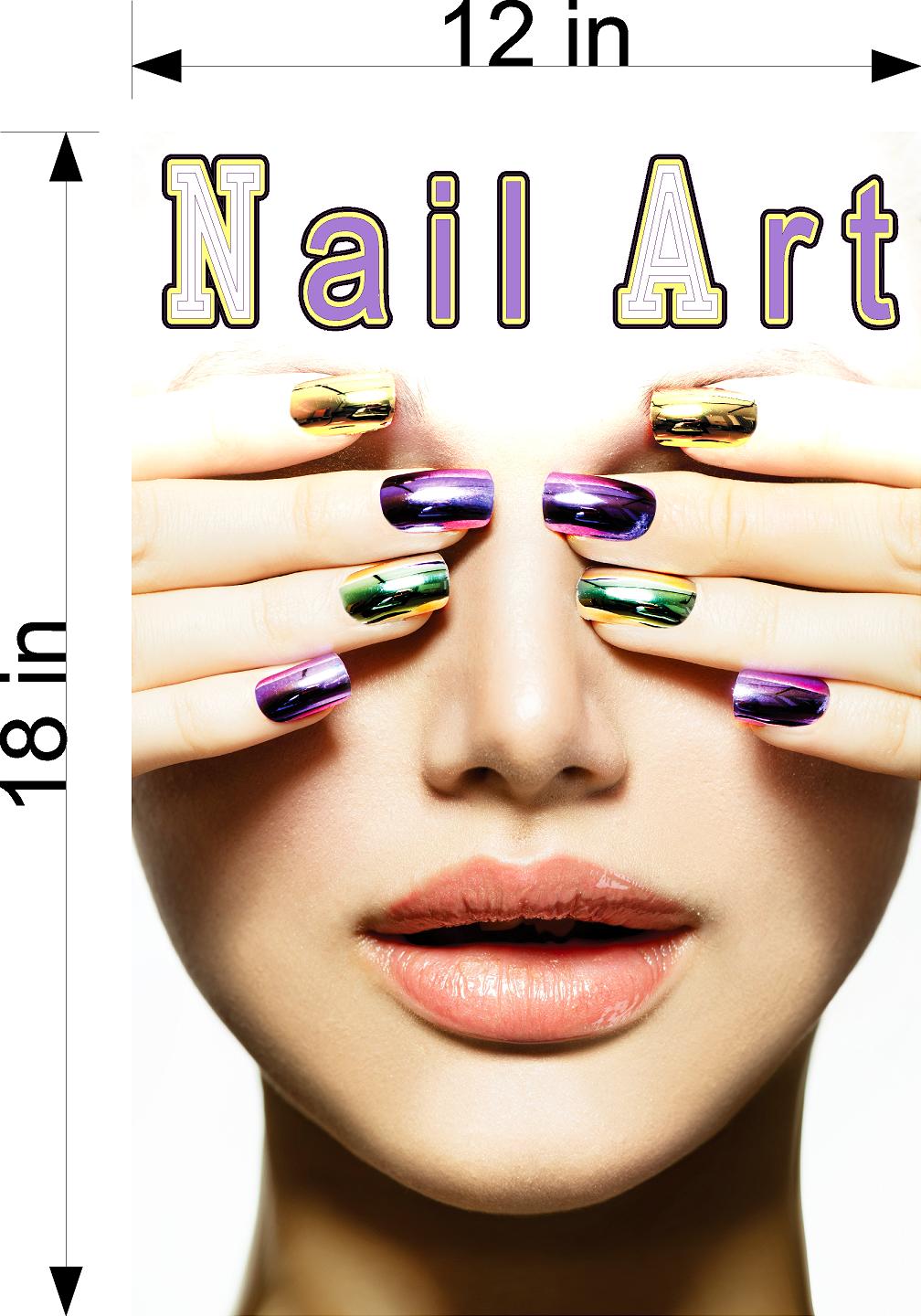 Nail Art 08 Wallpaper Poster Decal with Adhesive Backing Wall Sticker Decor Indoors Interior Sign Vertical