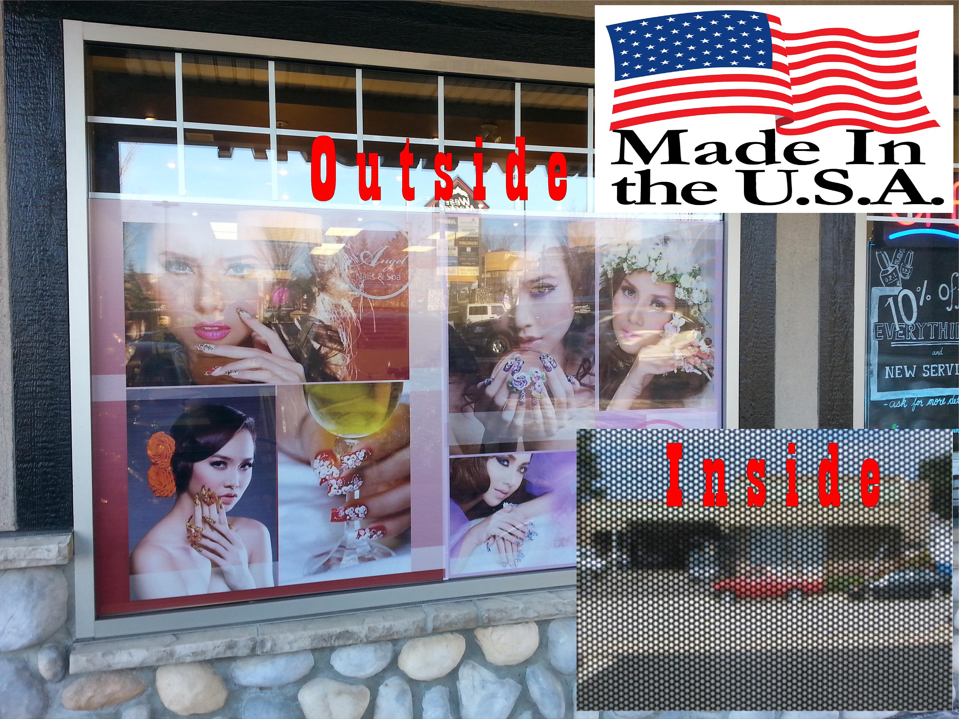 Pedicure 08 Perforated Mesh One Way Vision See-Through Window Vinyl Nail Salon Sign Vertical