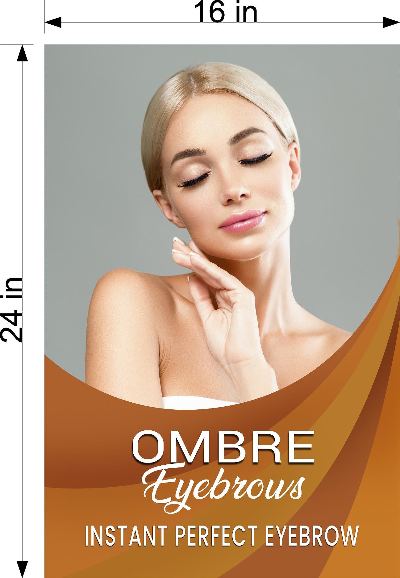 Ombre Eyebrows 01 Photo-Realistic Paper Poster Premium Salon Interior Inside Sign Advertising Marketing Wall Window Non-Laminated Vertical