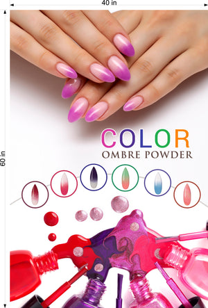 Ombre Nails 03 Perforated Mesh One Way Vision See-Through Window Vinyl Salon Sign Manicure Color Tones Acrylic French Vertical