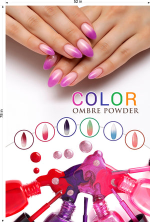 Ombre Nails 03 Perforated Mesh One Way Vision See-Through Window Vinyl Salon Sign Manicure Color Tones Acrylic French Vertical