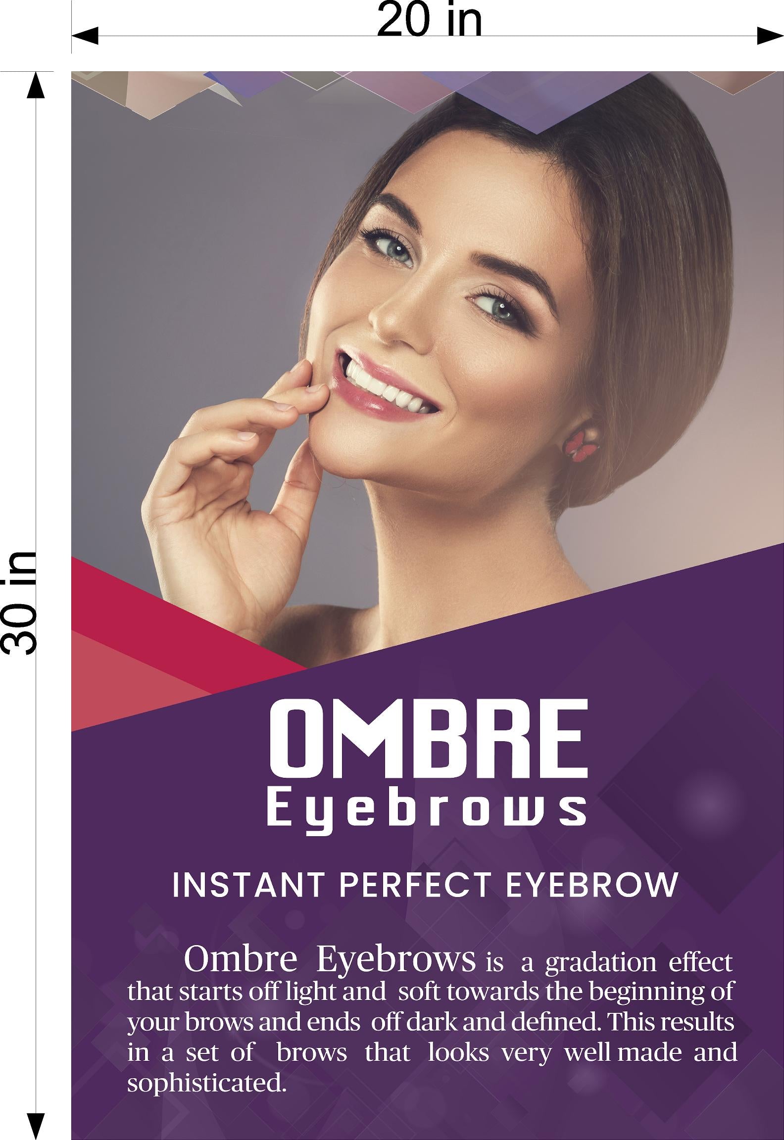 Ombre Eyebrows 04 Photo-Realistic Paper Poster Premium Interior Inside Sign Advertising Marketing Wall Window Non-Laminated Vertical