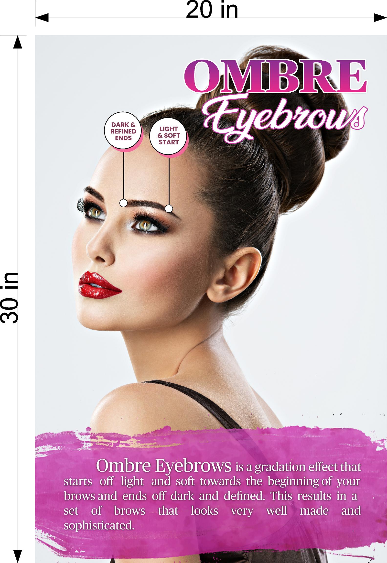 Ombre Eyebrows 07 Photo-Realistic Paper Poster Premium Interior Inside Sign Advertising Marketing Wall Window Non-Laminated Vertical