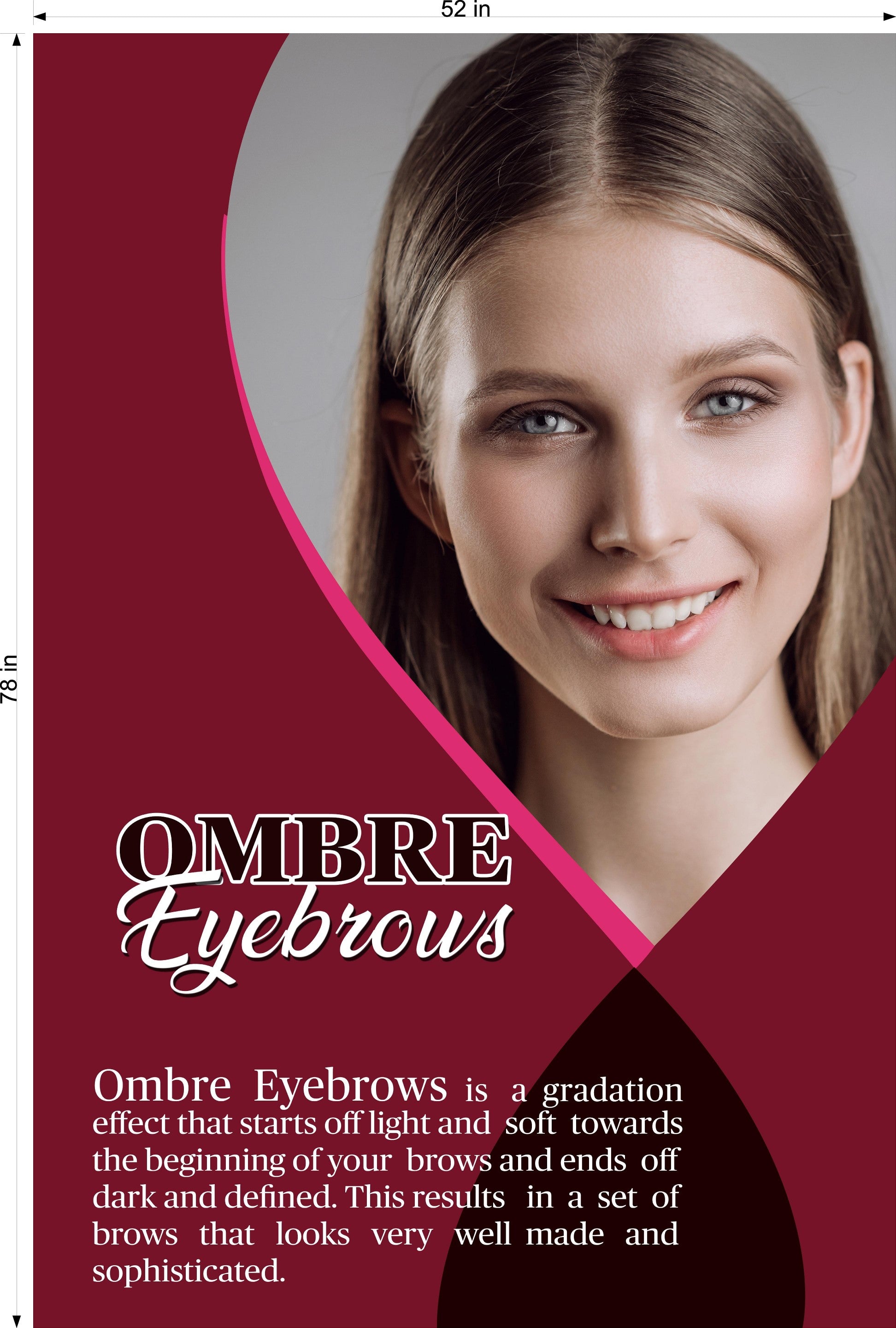 Ombre Eyebrows 03 Photo-Realistic Paper Poster Premium Interior Inside Sign Advertising Marketing Wall Window Non-Laminated Vertical