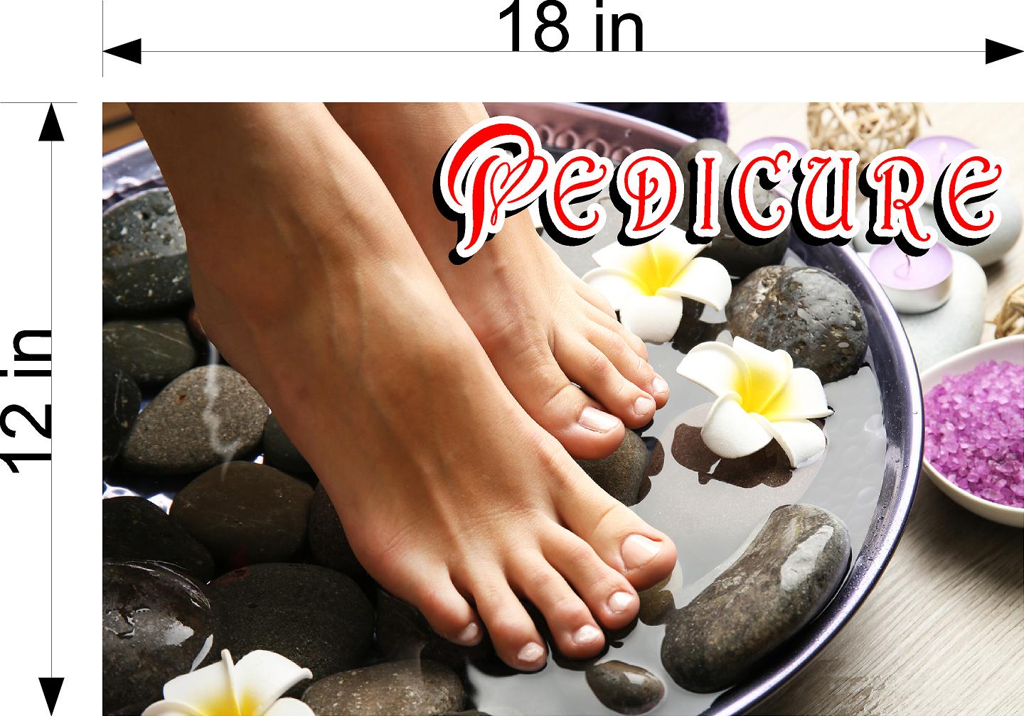 Pedicure 18 Wallpaper Poster Decal with Adhesive Backing Wall Sticker Decor Indoors Interior Sign Horizontal