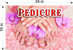 Pedicure 14 Perforated Mesh One Way Vision See-Through Window Vinyl Nail Salon Sign Horizontal