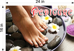 Pedicure 18 Perforated Mesh One Way Vision See-Through Window Vinyl Nail Salon Sign Horizontal