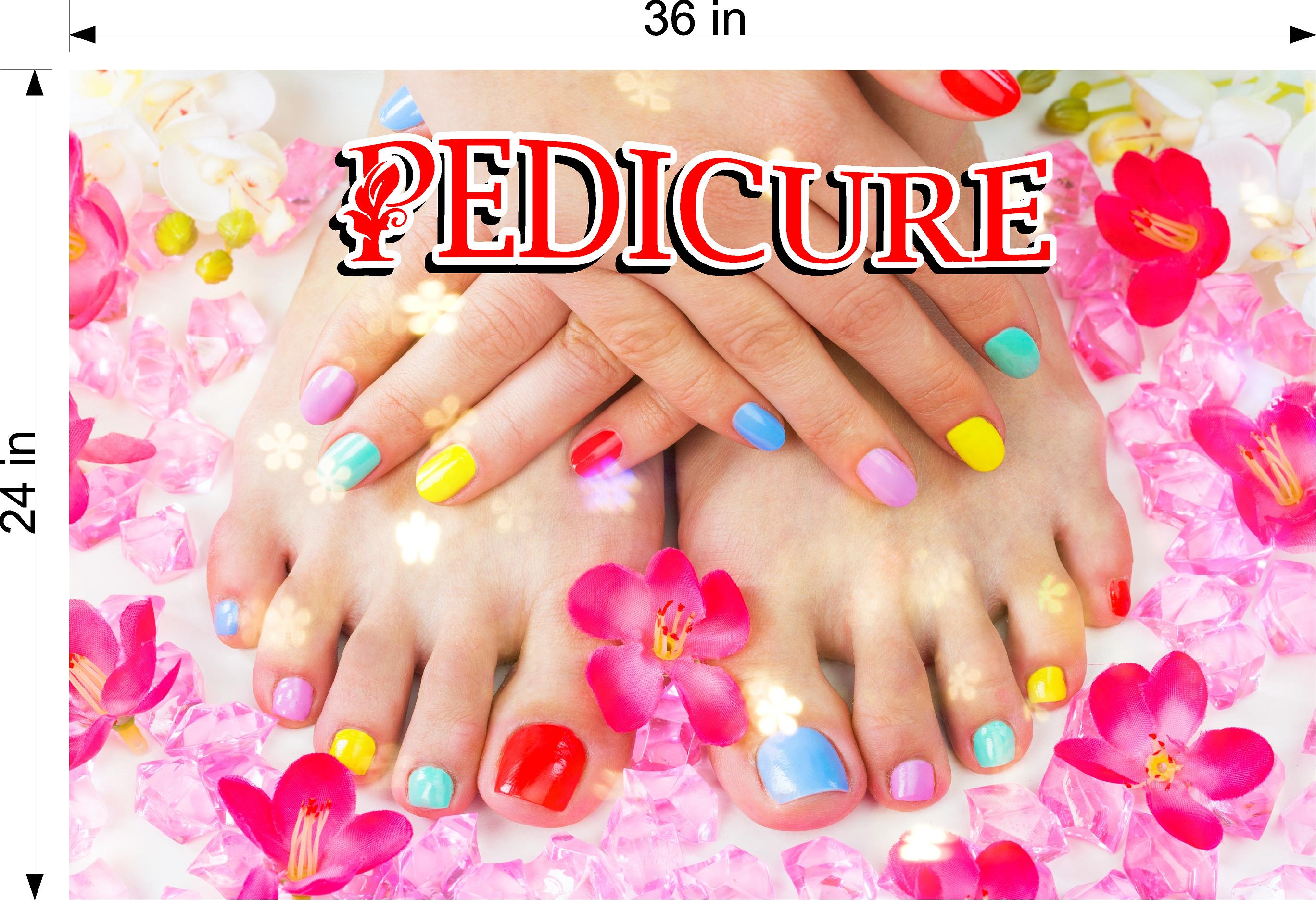 Pedicure 29 Wallpaper Fabric Poster Decal with Adhesive Backing Wall Sticker Decor Indoors Interior Sign Horizontal