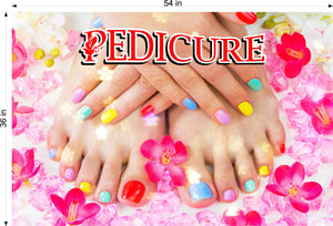 Pedicure 29 Perforated Mesh One Way Vision See-Through Window Vinyl Nail Salon Sign Horizontal